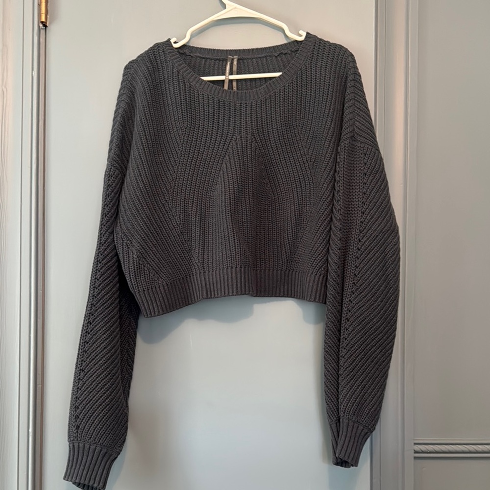 Blue Anthropologie Cropped Sweater